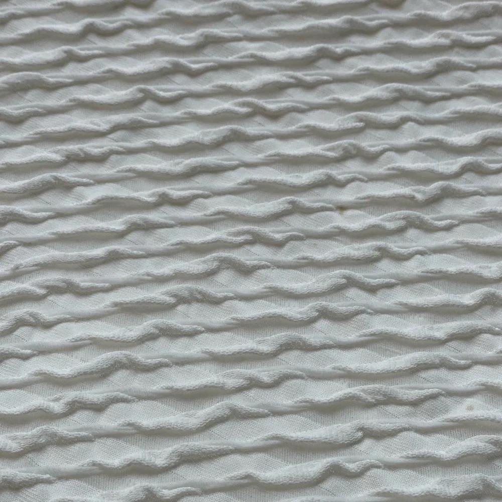 emporio armani JACQUARD JERSEY JUMPER WITH EMBOSSED PATTERN White Textured Top - Picture 4 of 8